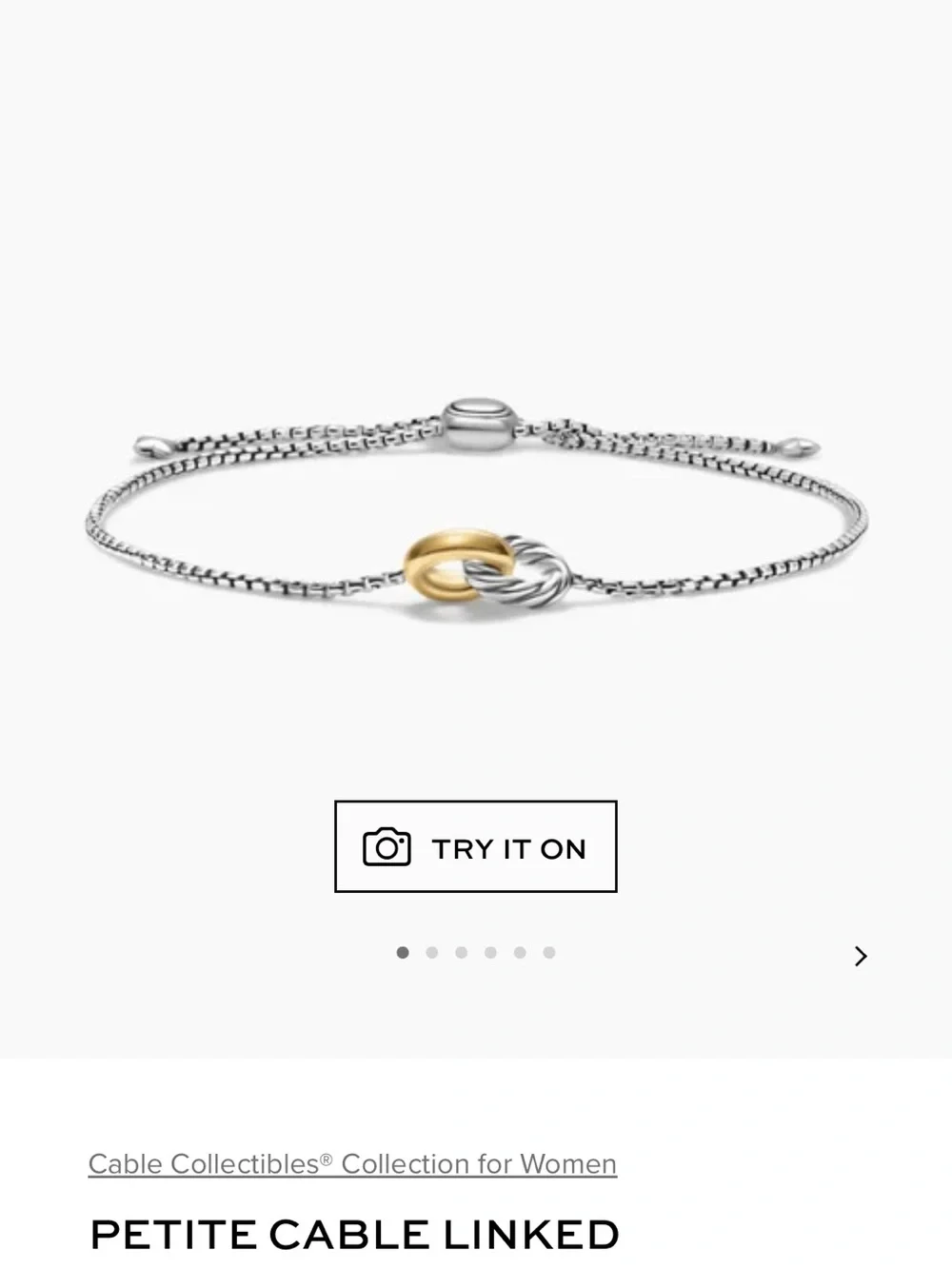 Petite Two-Tone Knot Bracelet — Silver & Gold - Picture 1 of 5